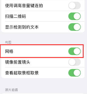 红星苹果手机维修网点分享iPhone如何开启九宫格构图功能 