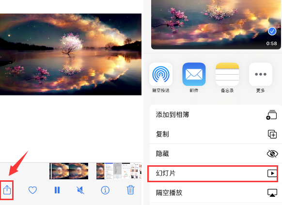 红星苹果14维修店分享iPhone14相册视频如何循环播放 